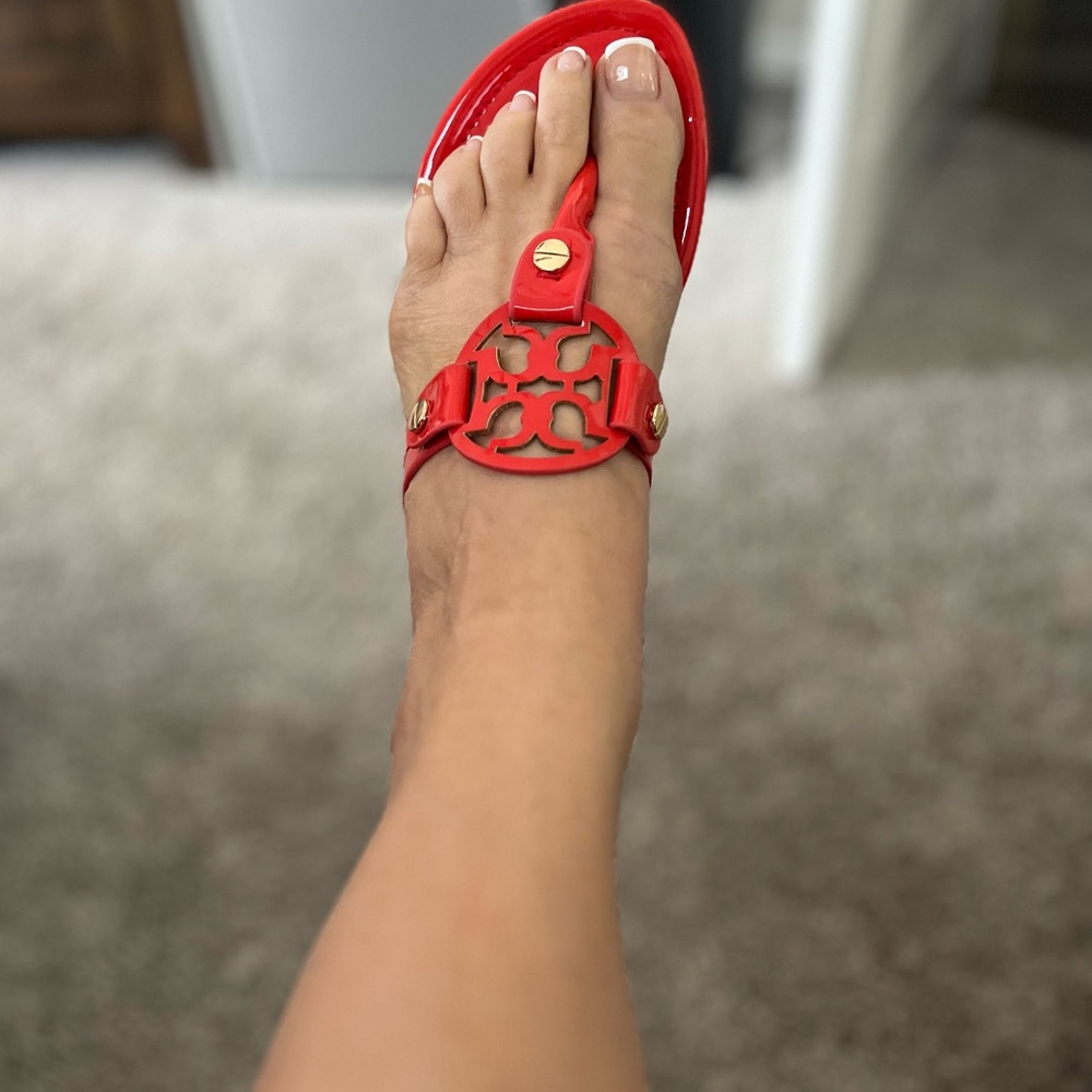 Red Tory Burch Miller sandals size 8